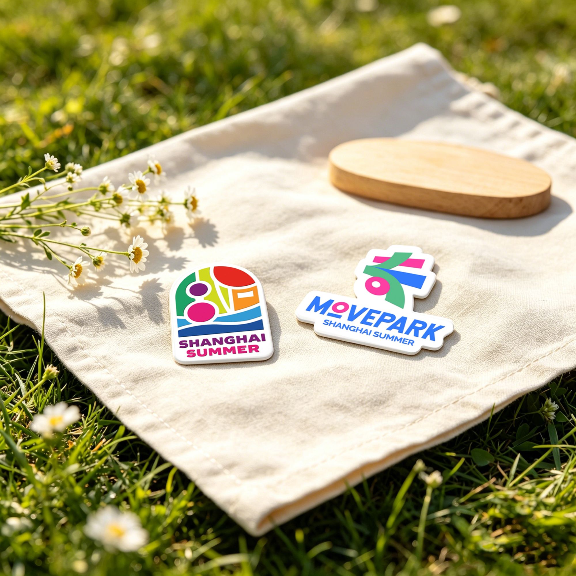 “Bie Bie Hao” Paper Theme Badge (Multicolor)