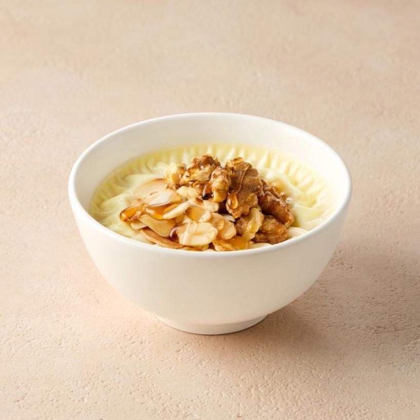 Milk Custard with Almond and Walnut