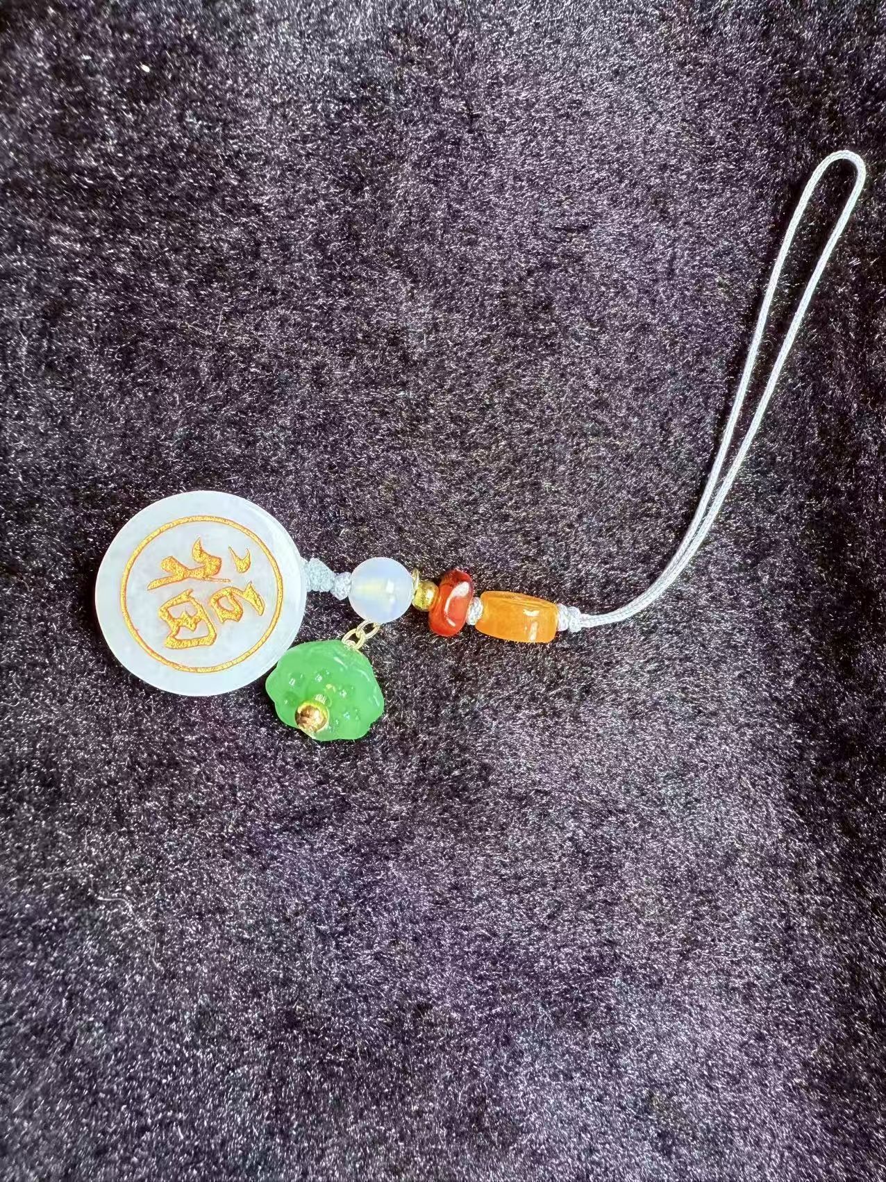Blessing "Fu" Jadeite Gourd Pendant for Luck and Safe Everyday Wear