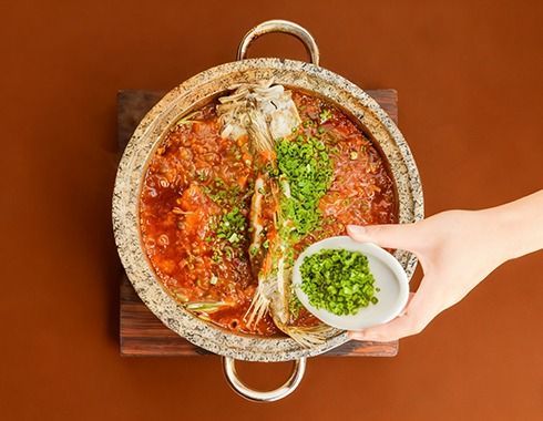 Hot Dish: Stone Pot Fish with Sweet–Sour–Spicy Sauce