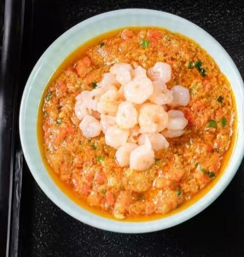Main Course: Golden Crab Roe & Shrimp Rice Topping (Made to Order)