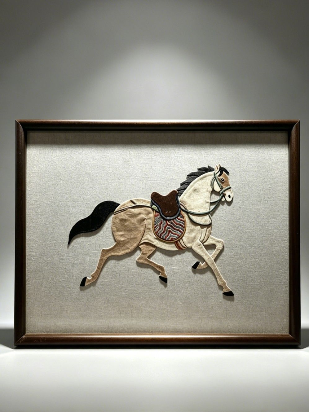 Silk Tibetan Appliqué Embroidery Horse Artwork