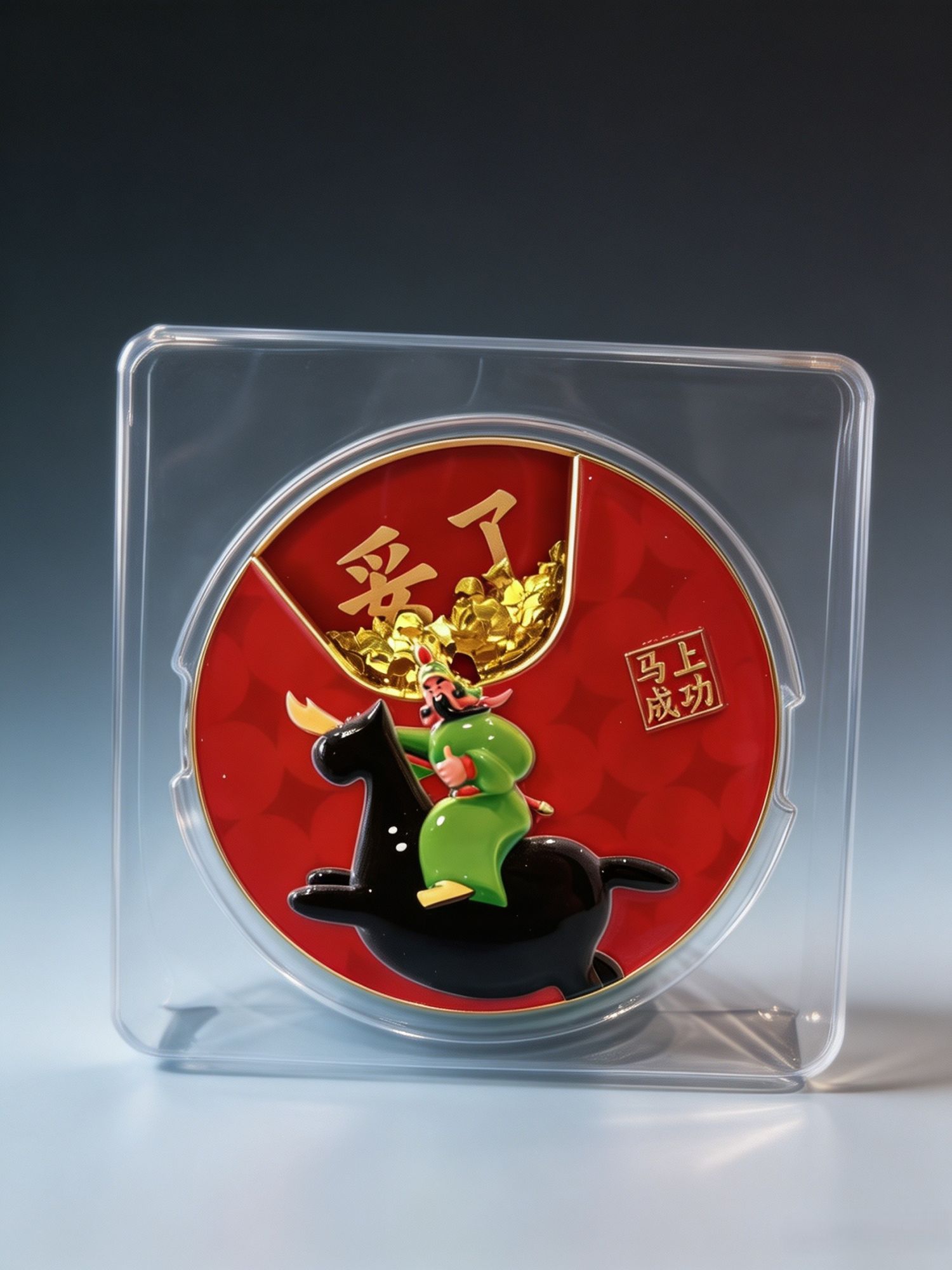 Rotating Alloy Caishen Good Luck Fridge Magnet