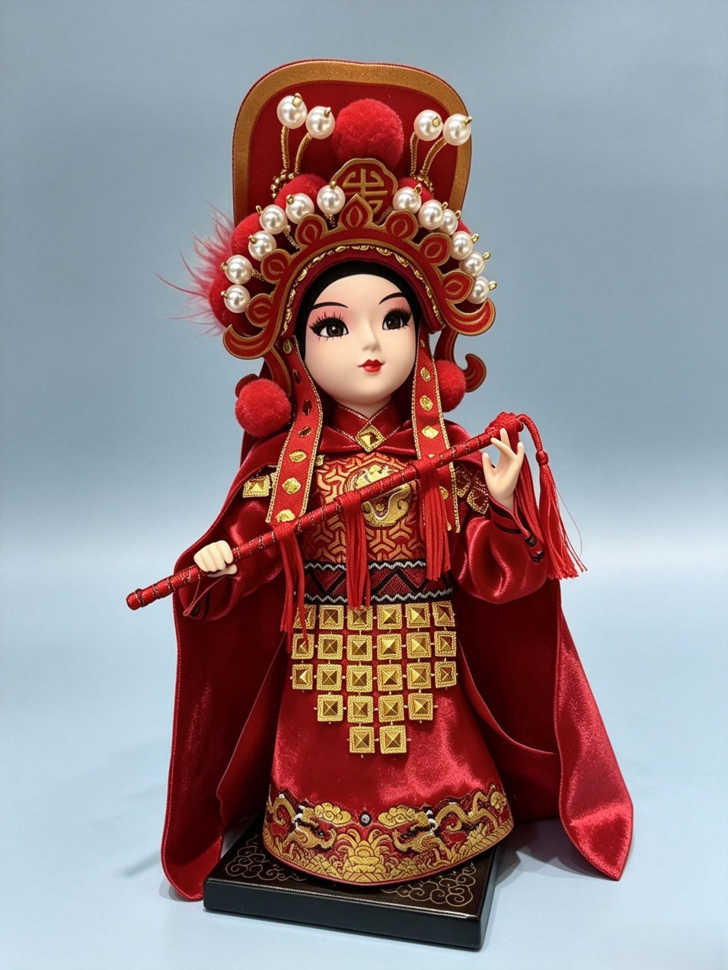 Mulan-Style Beijing Silk Figurine Tang Doll