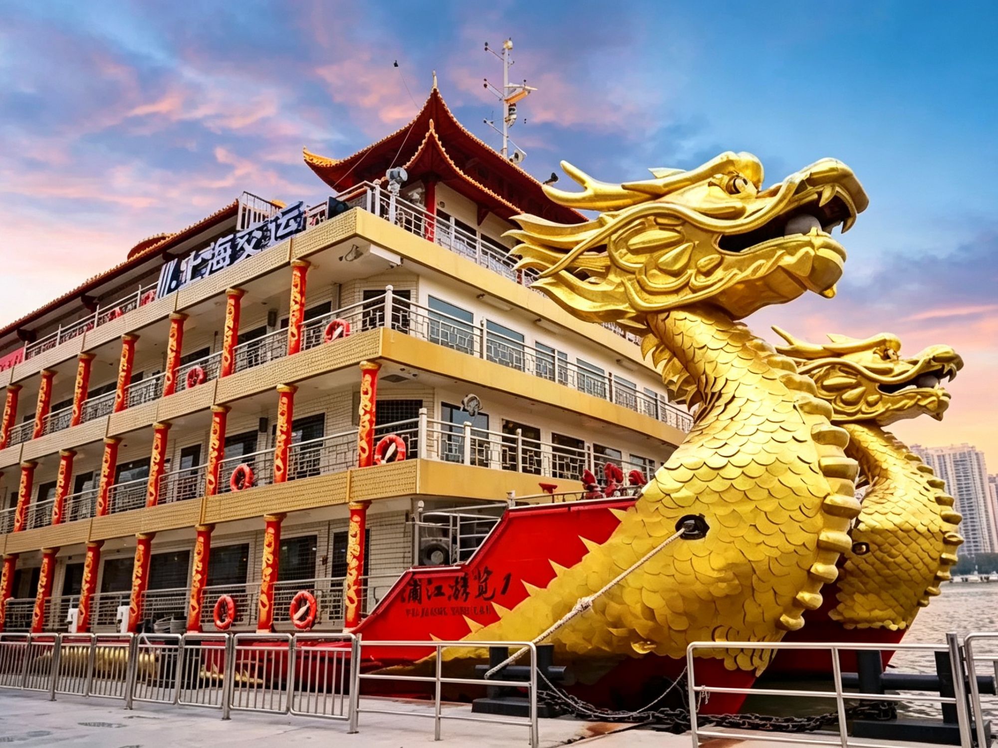 Pujiang Night Cruise | Huangpu River Dragon Boat Buffet Cruise