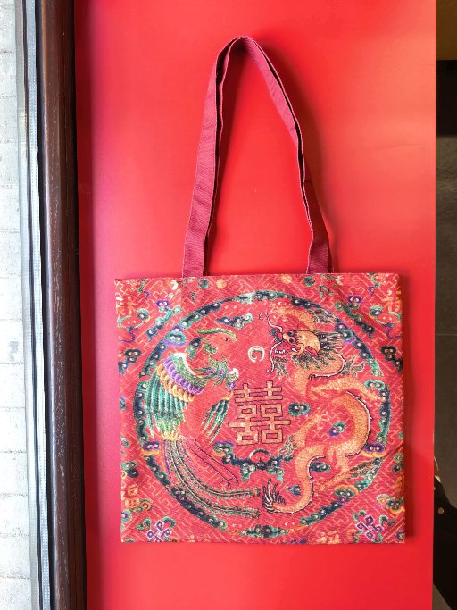 Lucky Red Dragon Phoenix Bliss Canvas Tote