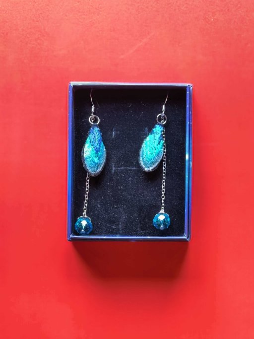 Shibadong Large Water Drop Earrings, a Miao cultural lucky accessory