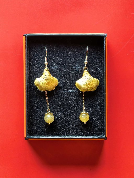 Four Seasons Apricot Charm Earrings, a Chinese lucky elegant accessory