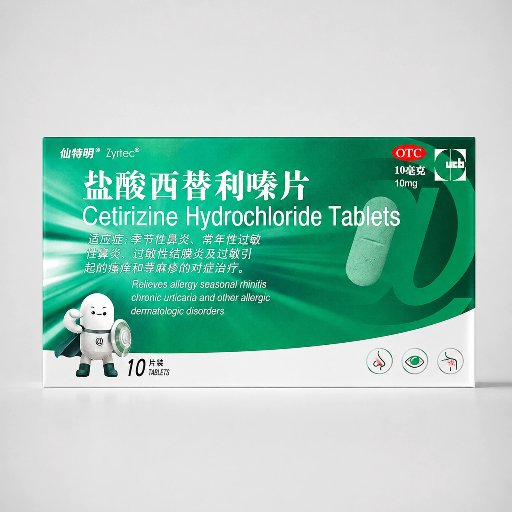 Cetirizine Hydrochloride Tablets 10mg (for Indoor & Outdoor Allergy Relief, Hives & Itchy Eyes)