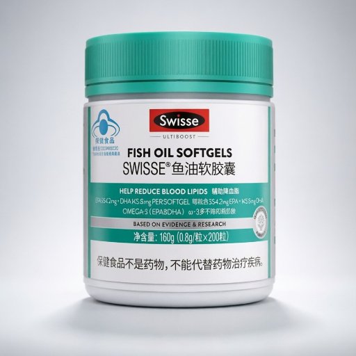 Swisse Omega-3 Fish Oil Softgels (for Heart Health, Cholesterol & Blood Lipid Support)