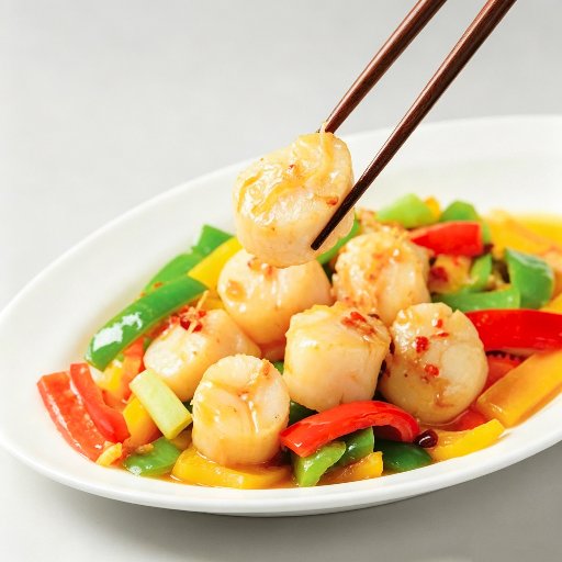 XO Sauce Stir-Fried Scallops with Colorful Bell Peppers