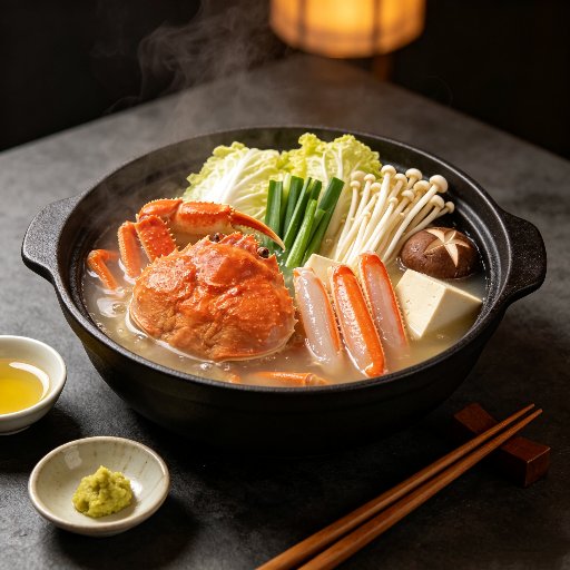 Königskrabbe im Sukiyaki-Shabu-Shabu