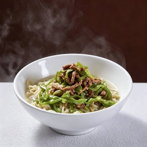 Yangchun Noodles with Green Pepper and Shredded Pork