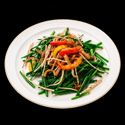 Cantonese XO-Style Wok-Fried Squid with Dried Shrimp, Chive Flowers & Char Siu