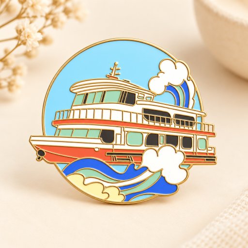 Shanghai Ferry Metal Fridge Magnet