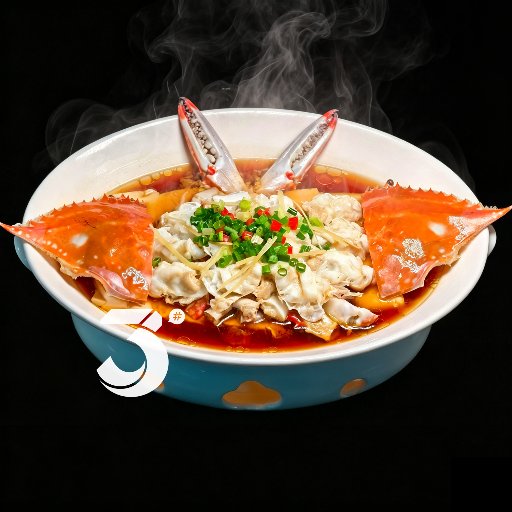 ปูม้านึ่งเต้าหู้ราดซอสต้นหอมสไตล์กวางตุ้ง