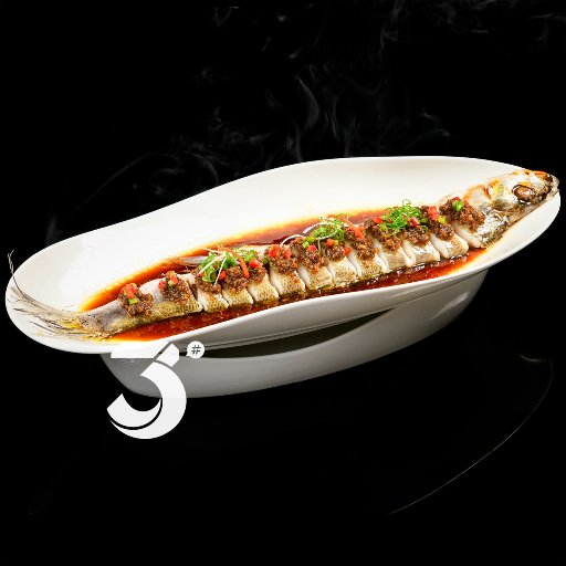 Steamed Whitefish (Half) with Black Truffle & Mushroom Sauce