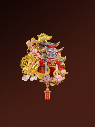 Fridge Magnet, Metal, Shanghai City God Temple Lantern