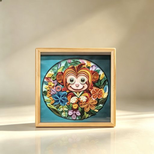 Monkey Zodiac Quilled Paper Artwork