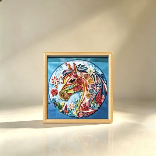 Zodiac Horse Quilled Paper Artwork