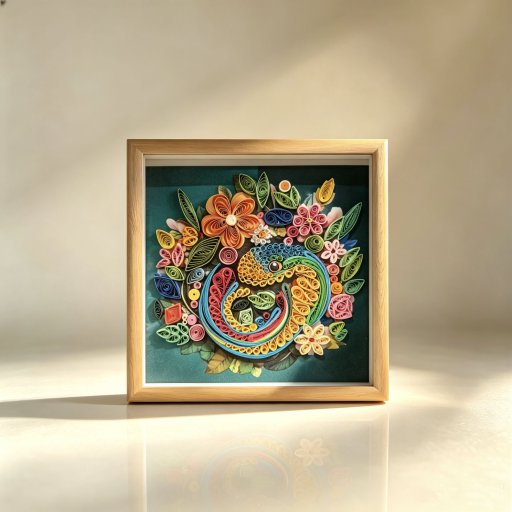 Snake Zodiac Paper Quilling Artwork