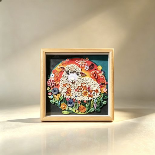 Sheep Zodiac Paper Quilling Picture