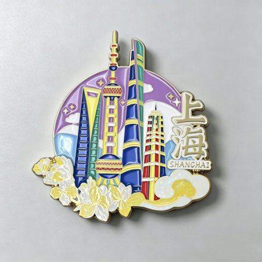 Shanghai Pudong Zinc Alloy Fridge Magnet Set
