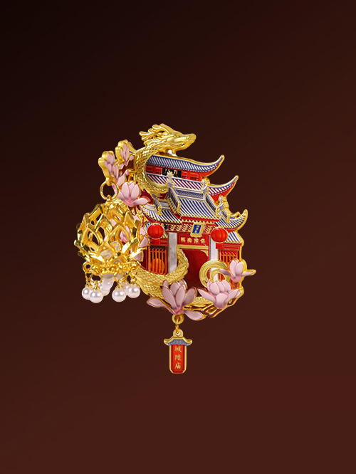 Fridge Magnet, Metal, Shanghai City God Temple Lantern