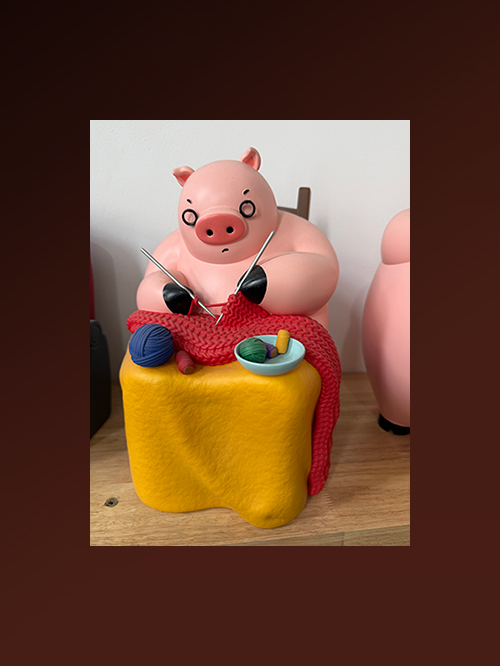 Handmade Pig Resin Figurine