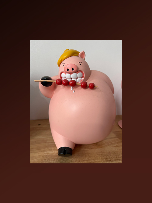 Handmade Resin Tanghulu Pig Statue