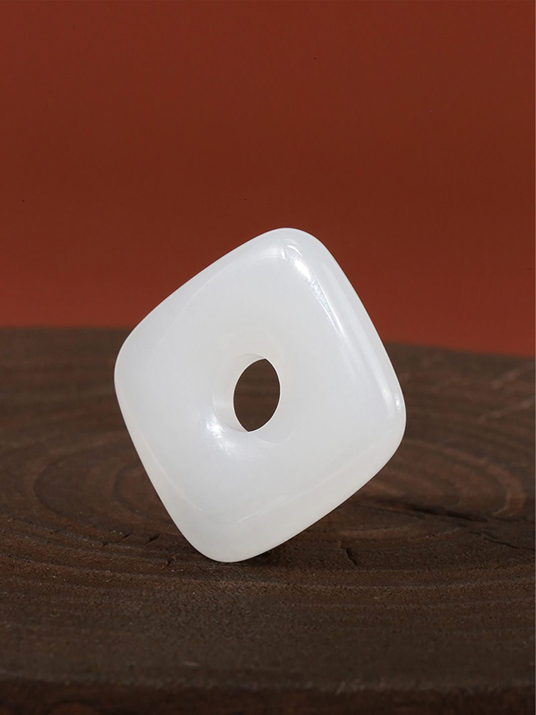 Hetian White Jade Cong-Shaped Square Buckle