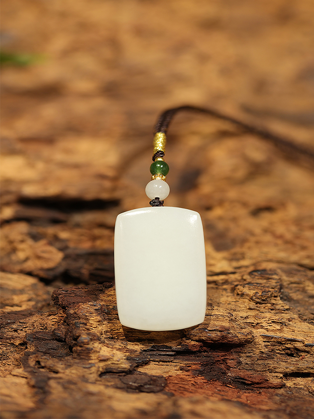 Hetian White Jade Peace Plaque