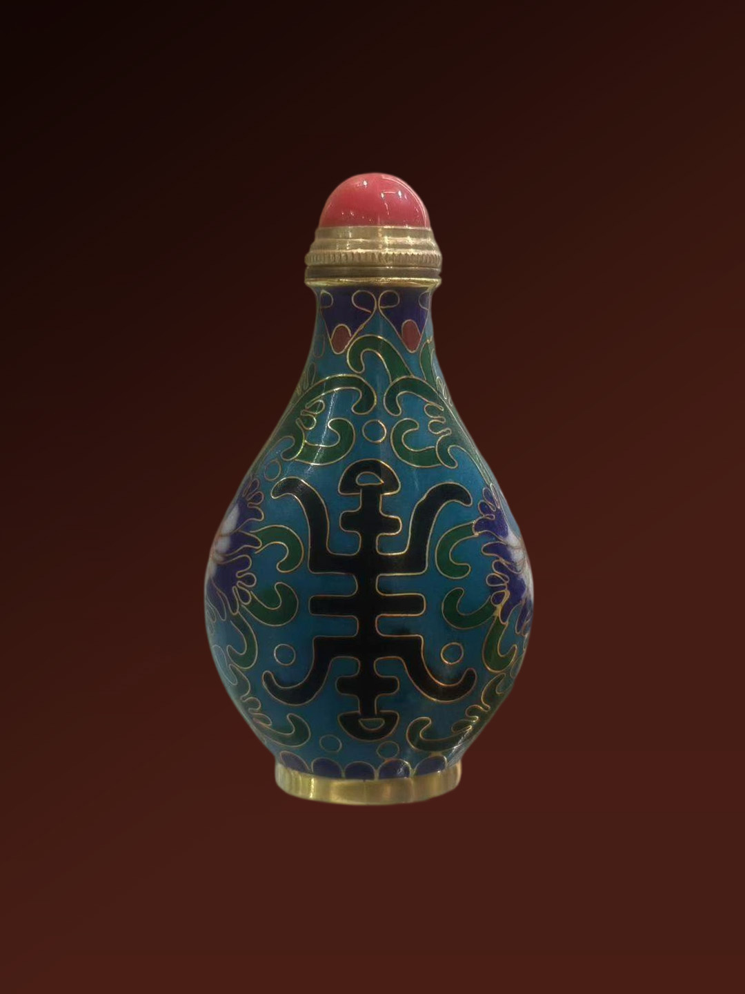 Cloisonné Gourd-Shaped Snuff Bottle