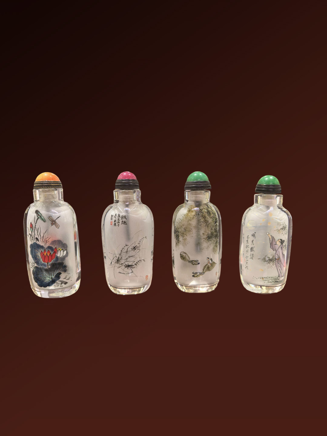 Artificial Crystal Inside-Painted Snuff Bottle