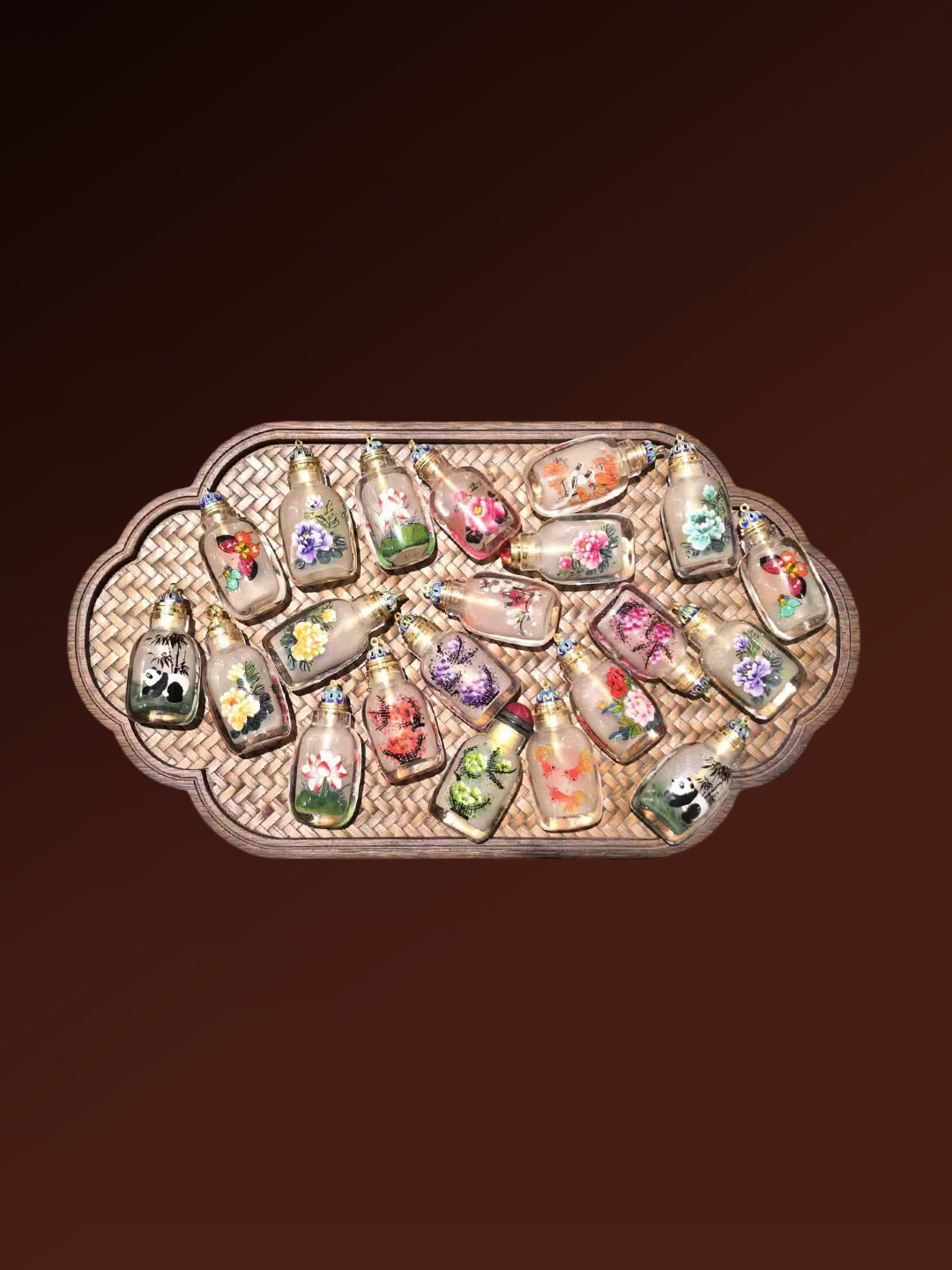 Synthetic Crystal Inside-Painted Snuff Bottle