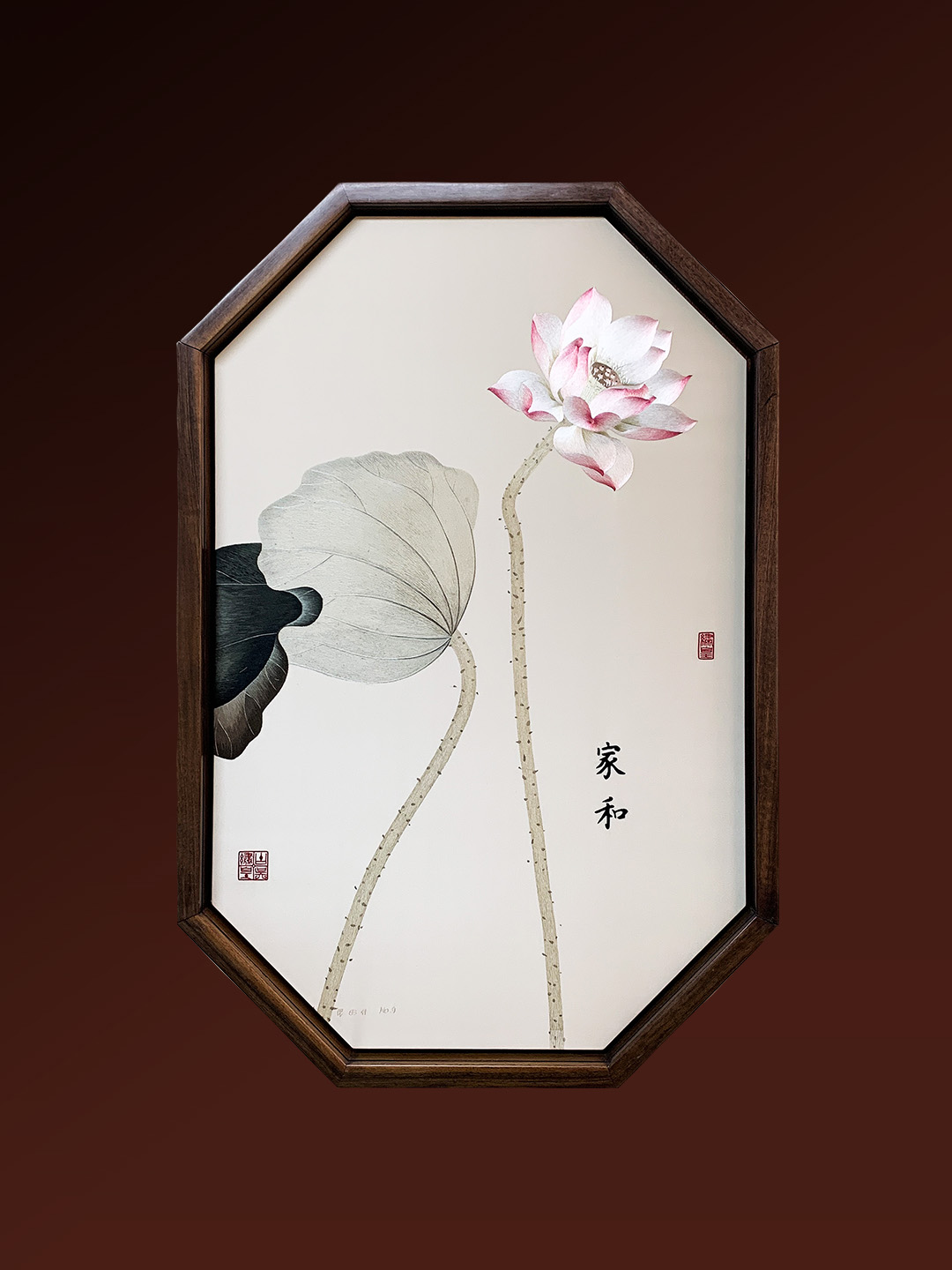 Harmony Lotus Embroidery on Mulberry Silk