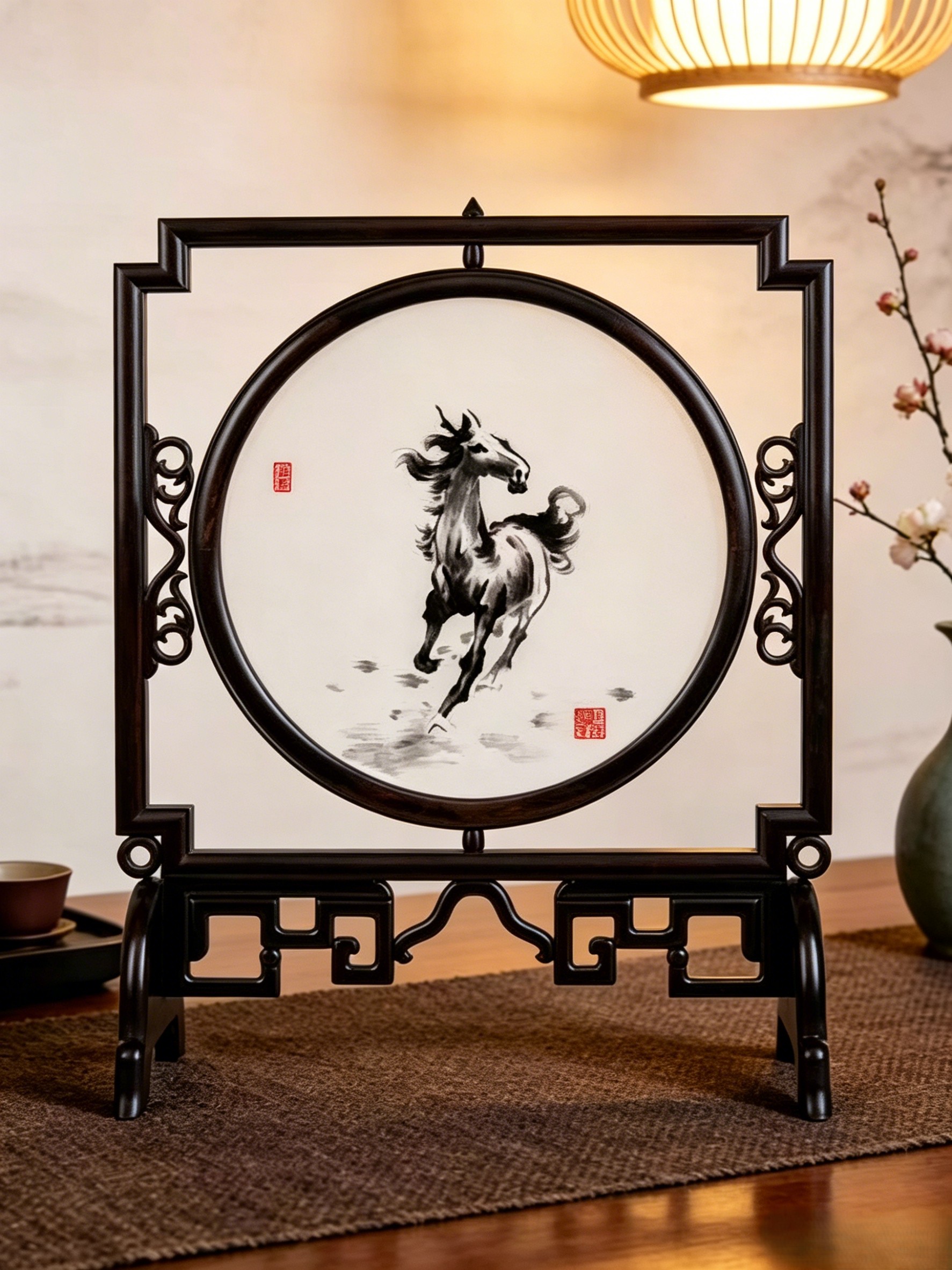 Mulberry Silk Handmade Galloping Horse Embroidery