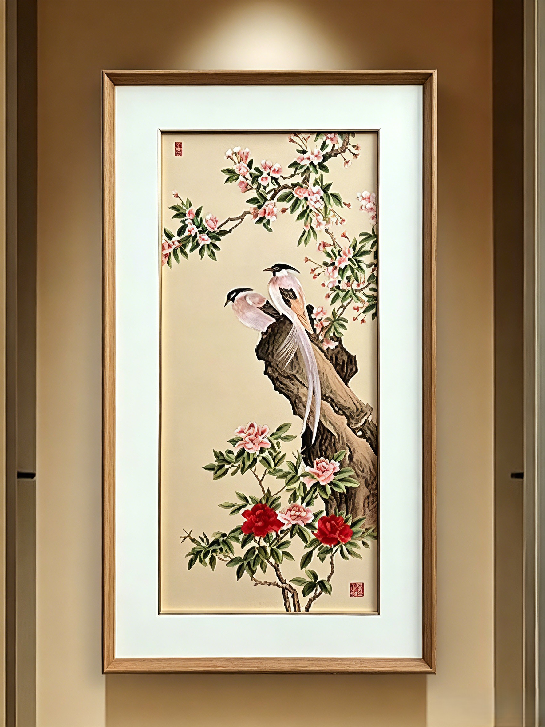 Handmade Su Embroidery Peony Artwork
Handmade Mulberry Silk Embroidery Blessing Gift