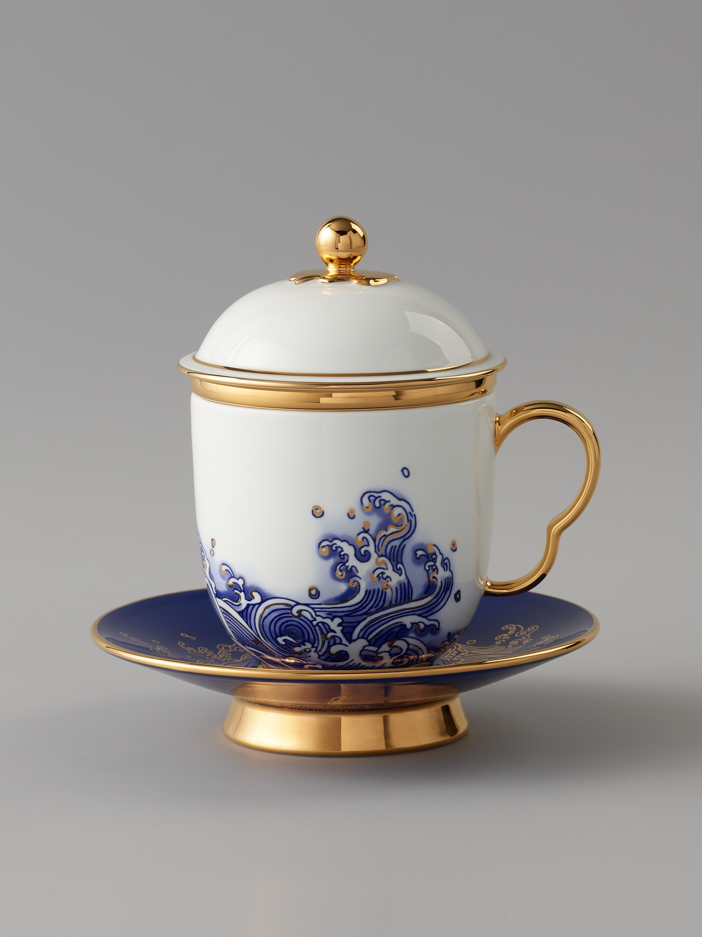 Golden BRICS Summit Porcelain Lid Cup